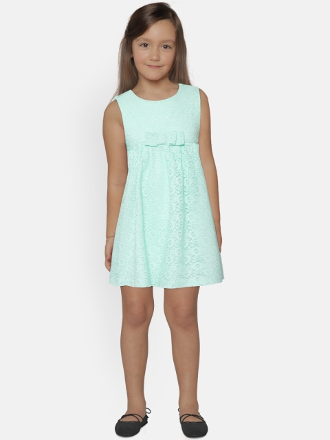 

LC Waikiki Girls Sea Green Lace Fit & Flare Dress