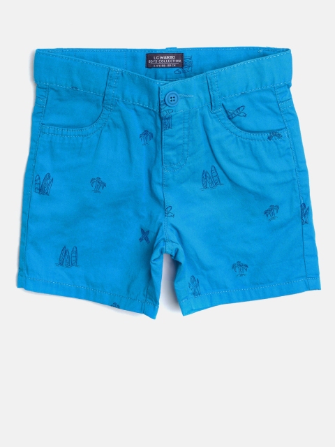

LC Waikiki Boys Turquoise Blue Printed Regular Fit Shorts