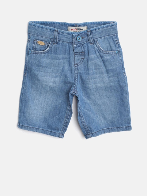 

LC Waikiki Boys Blue Washed Regular Fit Denim Shorts