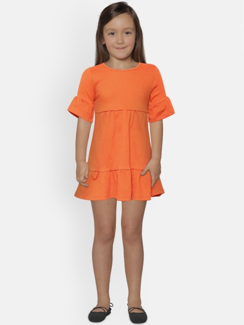 

LC Waikiki Girls Orange Solid A-Line Dress