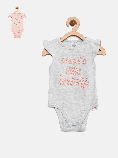 

LC Waikiki Girls Pack Of 2 Printed Bodysuit, Peach
