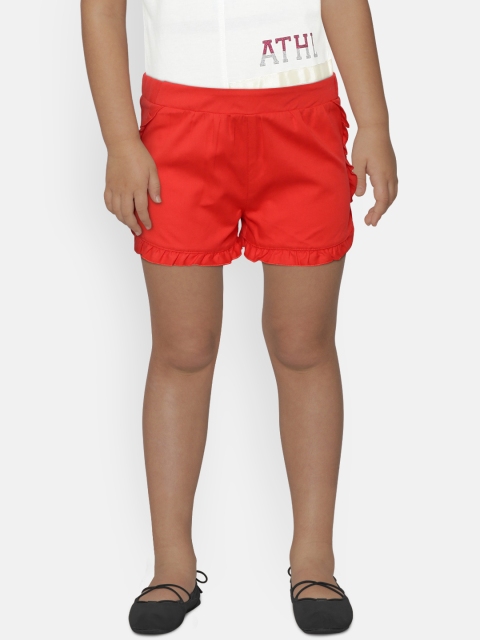 

LC Waikiki Girls Red Solid Regular Fit Shorts