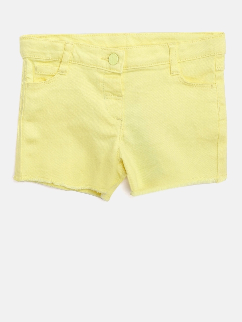 

LC Waikiki Girls Yellow Solid Denim Shorts