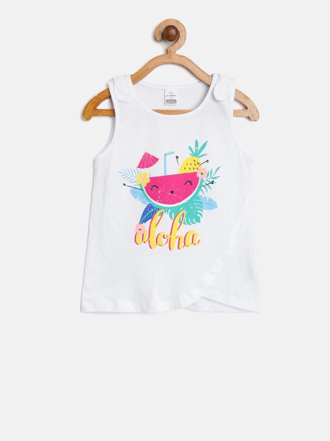 

LC Waikiki Girls White Printed Regular Top