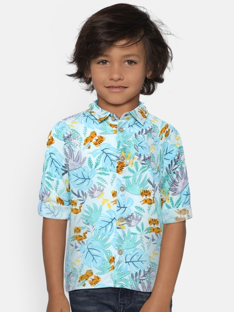 

LC Waikiki Boys Blue & Sea Green Regular Fit Printed Casual Shirt