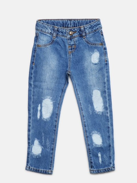 

LC Waikiki Girls Blue Boyfriend Fit Mid-Rise Mildly Distressed Jeans