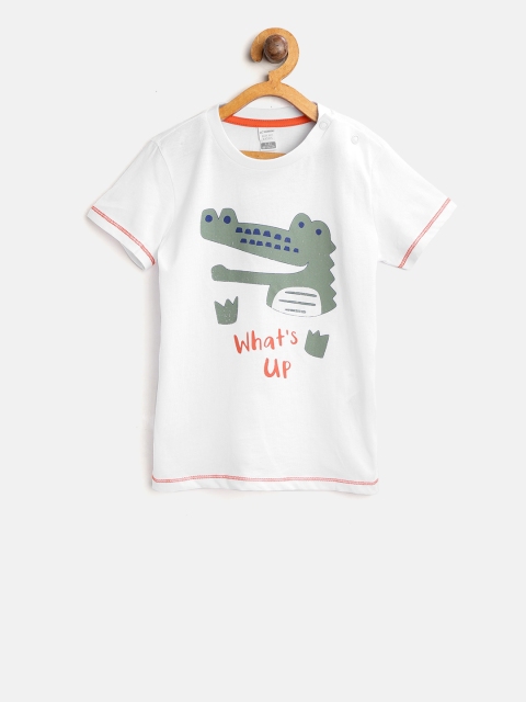 

LC Waikiki Boys White Printed Round Neck T-shirt