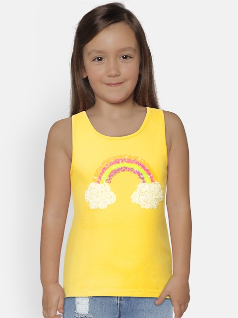 

LC Waikiki Girls Yellow Sequinned Top