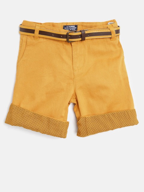 

LC Waikiki Boys Mustard Yellow Solid Regular Fit Shorts