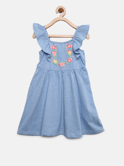 

LC Waikiki Girls Blue Solid Fit and Flare Dress