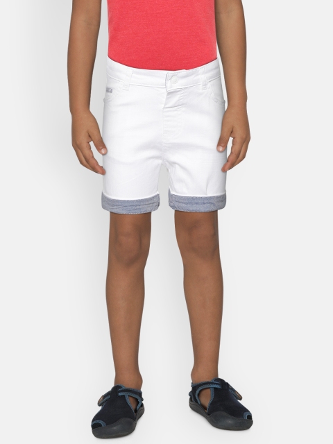 

LC Waikiki Boys White Solid Regular Fit Denim Shorts