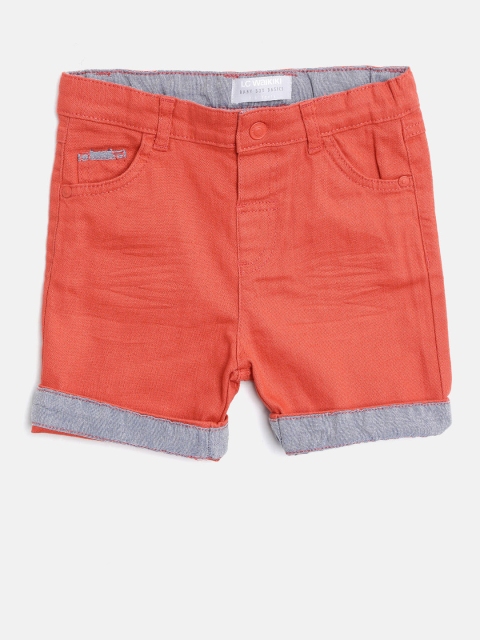 

LC Waikiki Boys Rust Red Solid Regular Fit Denim Shorts