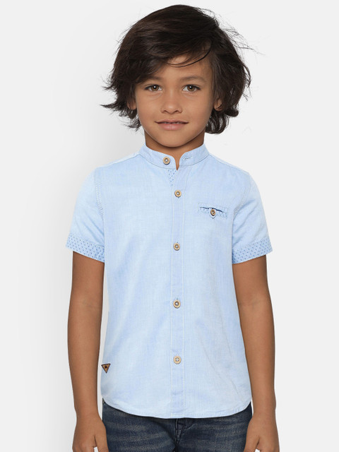 

LC Waikiki Boys Blue Regular Fit Solid Casual Shirt