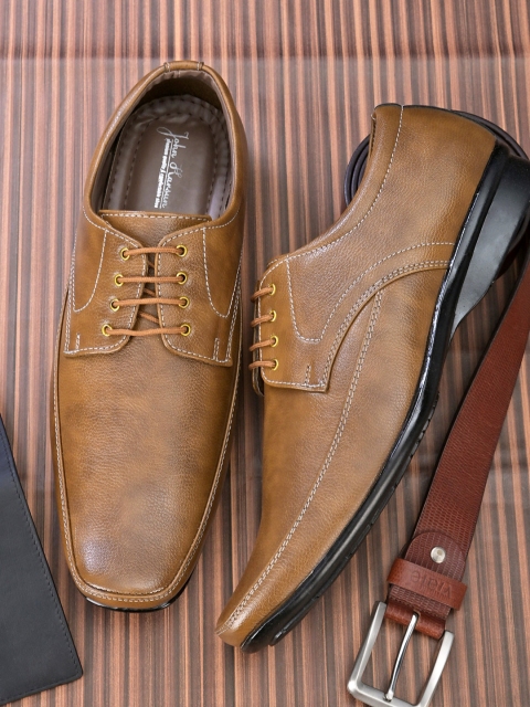 

John Karsun Men Tan Brown Formal Derbys