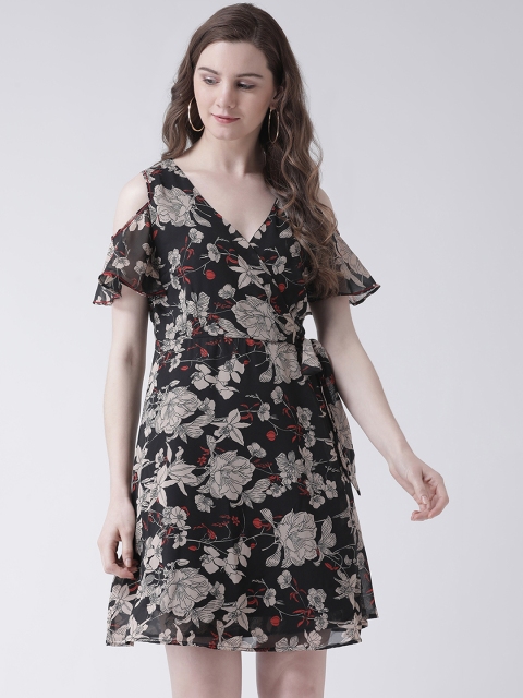 

Leo Sansini Women Black Printed Wrap Dress