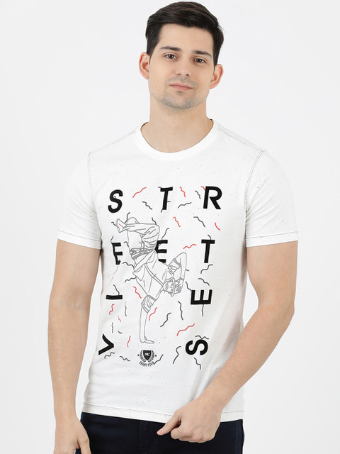 

Monte Carlo Men White Printed Round Neck T-shirt