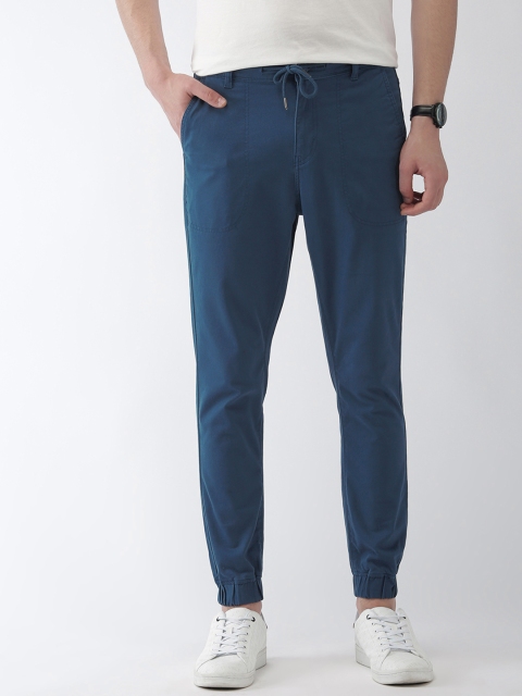 

Mast & Harbour Men Teal Blue Regular Fit Solid Joggers