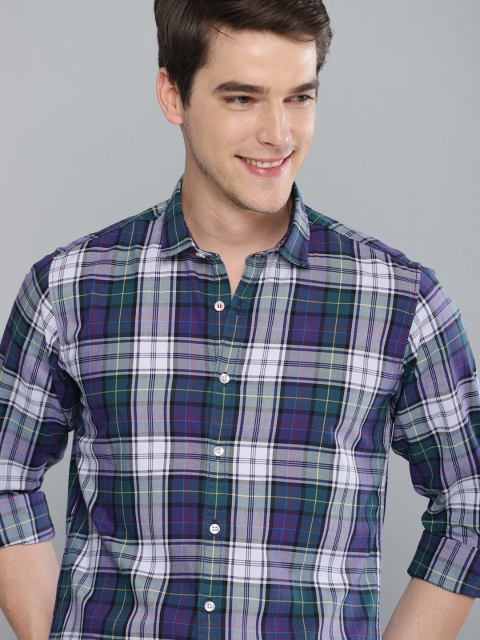 

Mast & Harbour Men Teal Green & Blue Regular Fit Checked Casual Shirt