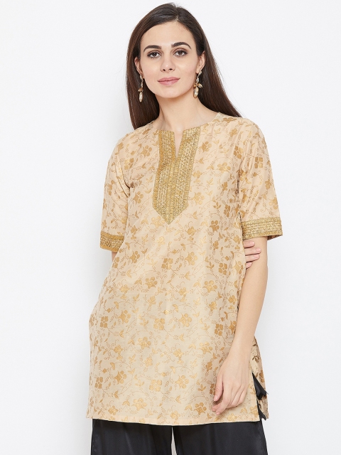 

studio rasa Women Beige Printed Straight Kurti