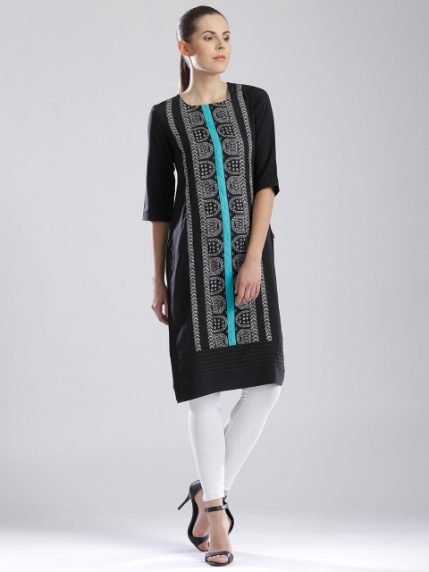 

W Black Printed Kurta