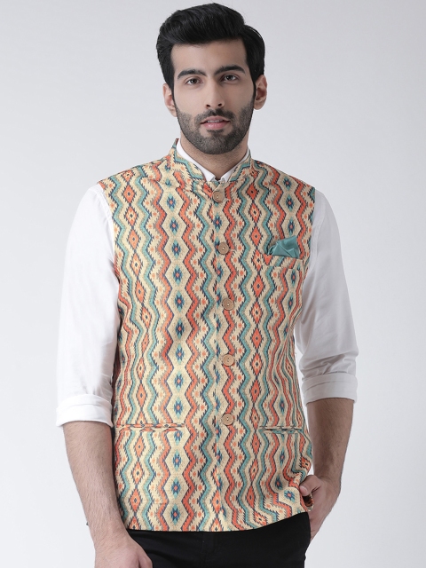 

KISAH Men Multicoloured Printed Nehru Jacket, Multi