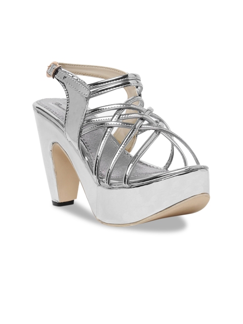 

Bruno Manetti Women Silver-Toned Solid Heels