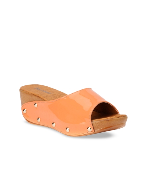 

Bruno Manetti Women Orange Solid Mules