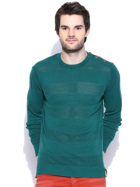

Status Quo Green Sweater with Knitted Pattern