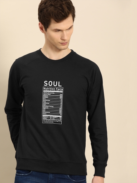 

ether Men Black & White Printed Sweatshirt