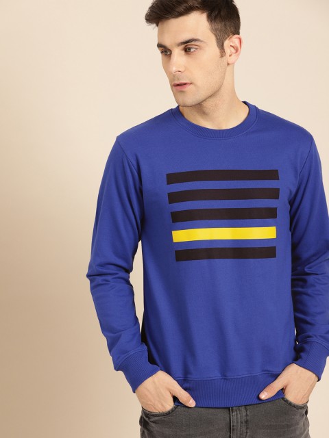 

ether Men Navy Blue Printed Pullover Sweatshirt