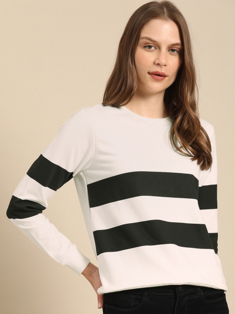 

ether Women Off-White & Black Printed Sweatshirt
