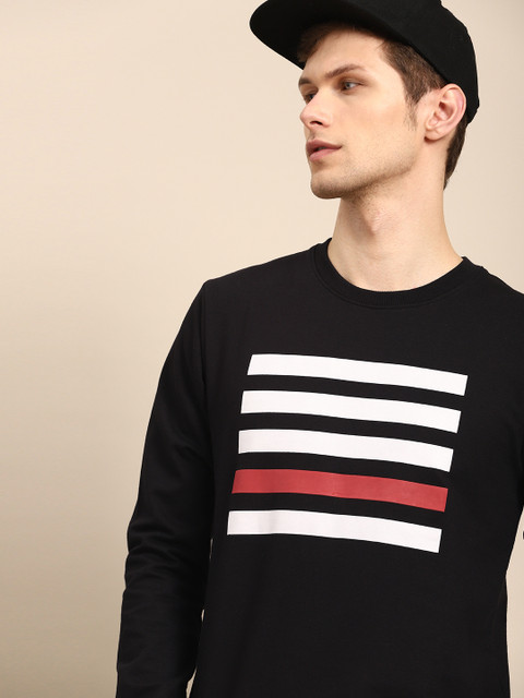 

ether Men Black Printed Sweatshirt