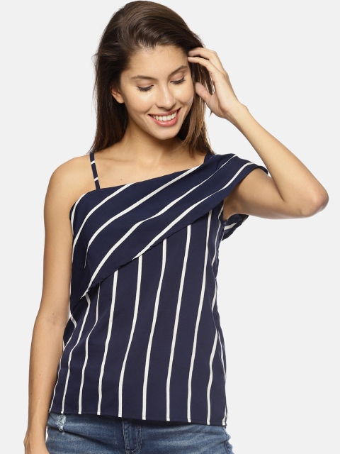 

SAHORA Women Blue & White Striped Top