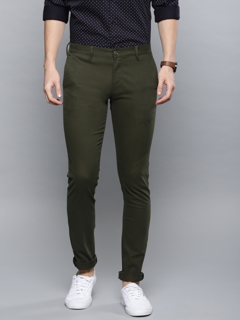 

Louis Philippe Sport Men Olive Green Slim Fit Self Design Chinos