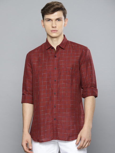 

Louis Philippe Sport Men Maroon Slim Fit Checked Casual Shirt