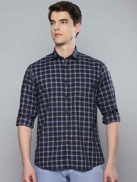 

Louis Philippe Sport Men Black & Blue Slim Fit Checked Casual Shirt