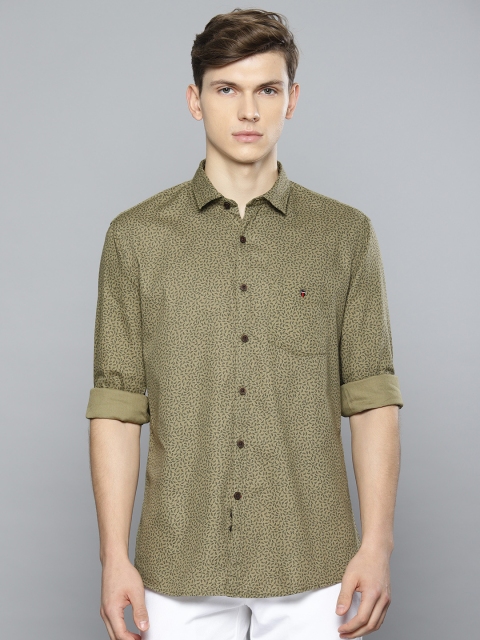 

Louis Philippe Sport Men Green Slim Fit Printed Casual Shirt, Olive