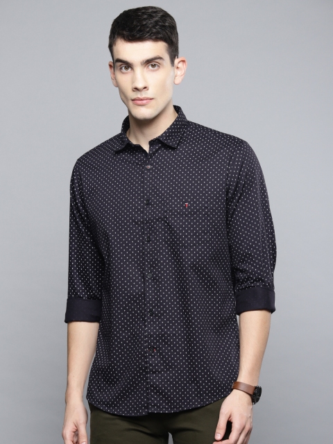 

Louis Philippe Sport Men Navy Blue & White Slim Fit Printed Casual Shirt
