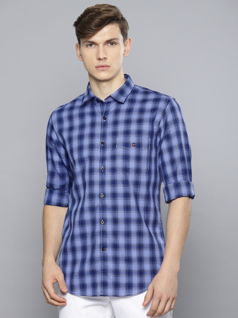 

Louis Philippe Sport Men Blue Super Slim Fit Checked Casual Shirt