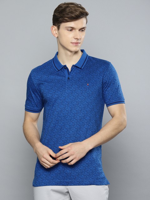 

Louis Philippe Sport Men Blue Printed Polo Collar T-shirt