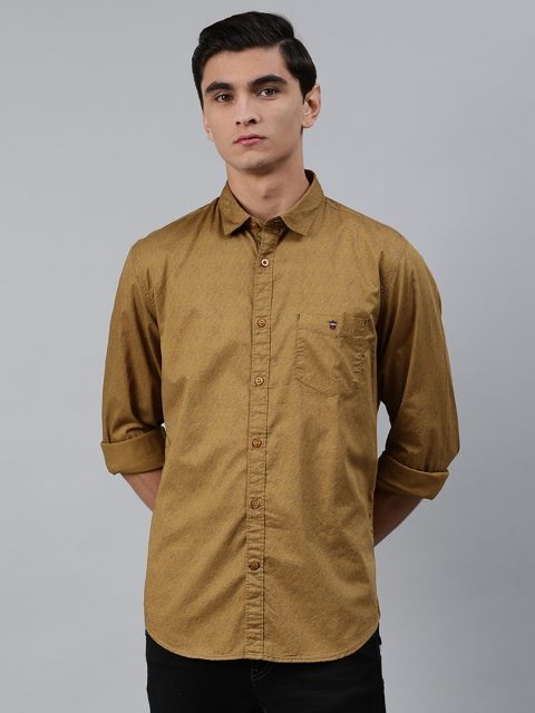 

Louis Philippe Sport Men Brown & Navy Blue Super Slim Fit Printed Casual Shirt
