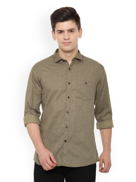 

Louis Philippe Sport Men Green Tight Slim Fit Printed Casual Shirt