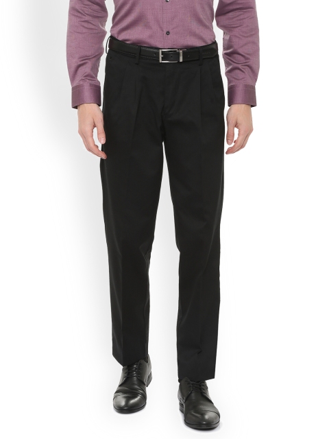 

Louis Philippe Men Black Regular Fit Solid Formal Trousers