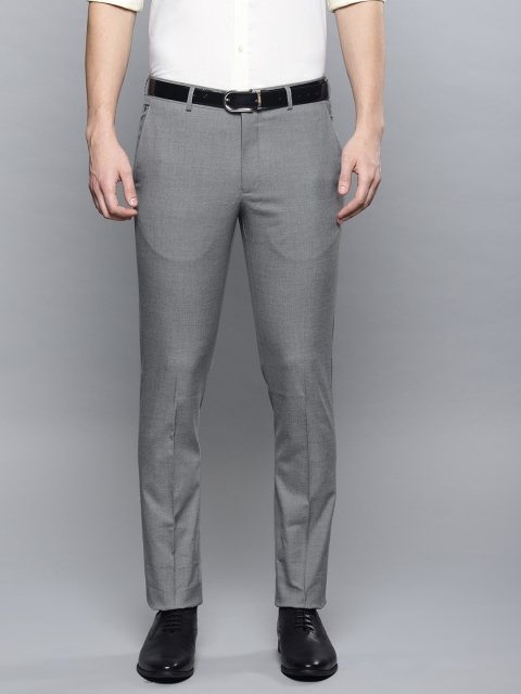 

Louis Philippe Men Grey Slim Fit Solid Formal Trousers