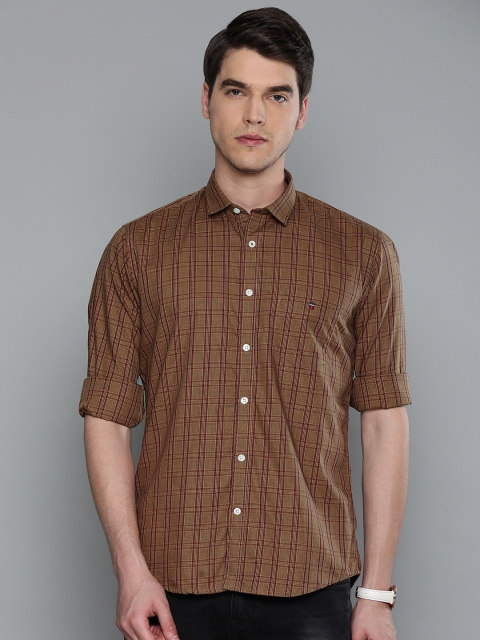 

Louis Philippe Sport Men Brown & Maroon Slim Fit Checked Casual Shirt