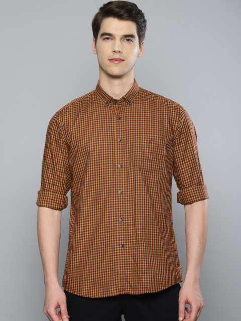 

Louis Philippe Sport Men Red & Brown Slim Fit Checked Casual Shirt