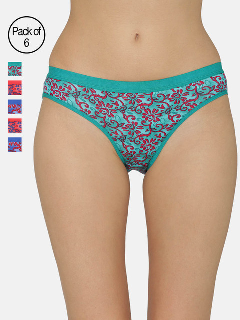 

ABELINO Women Pack of 6 Assorted Bikini Briefs PANTYPRINT1
