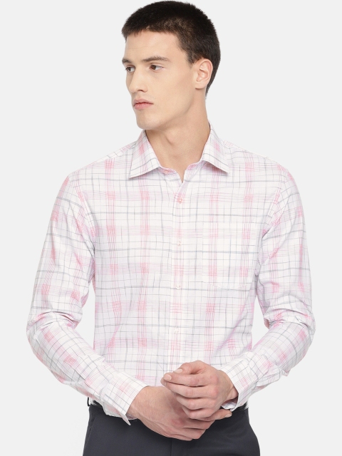 

Arrow Men White & Red Slim Fit Checked Formal Shirt