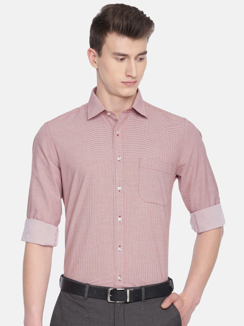 

Arrow Men White & Red Regular Fit Printed Formal Shirt