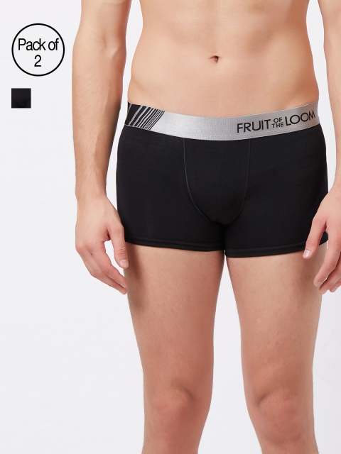 

Fruit of the Loom Men Pack of 2 Solid Trunks MTR10-2P-C1, Black